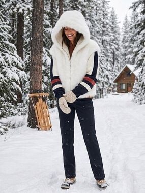 NWT Daily Practice by Anthropologie "The Switch Back" Faux Fur Hooded Jacket
